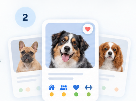 Breed matches displayed as cards